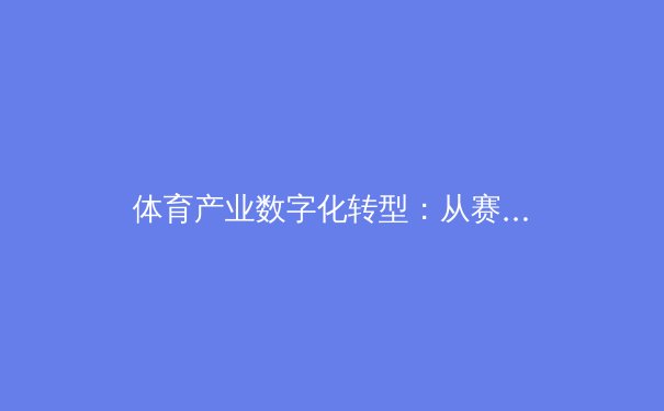 体育产业数字化转型：从赛场到云端的商业革命与人文思考 - 2